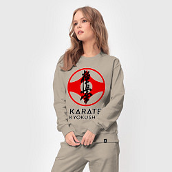 Костюм хлопковый женский Karate Kyokushin, цвет: миндальный — фото 2