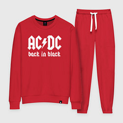 Костюм хлопковый женский ACDC BACK IN BLACK, цвет: красный