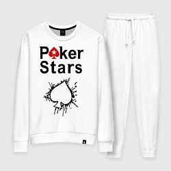 Костюм хлопковый женский Poker Stars, цвет: белый