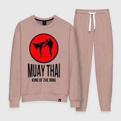 Костюм хлопковый женский Muay thai fighters, цвет: пыльно-розовый