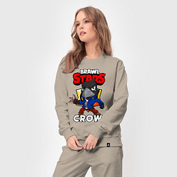 Костюм хлопковый женский BRAWL STARS CROW, цвет: миндальный — фото 2