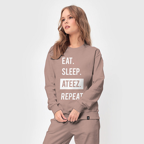 Женский костюм ЕСТЬ СПАТЬ ATEEZ ПОВТОРИТЬ / Пыльно-розовый – фото 3