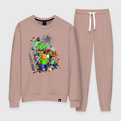 Костюм хлопковый женский Minecraft, цвет: пыльно-розовый