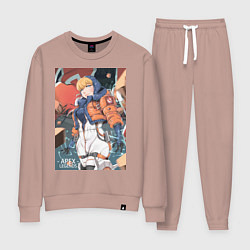 Костюм хлопковый женский Apex Legends Wattson, цвет: пыльно-розовый