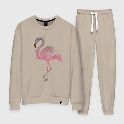 Костюм хлопковый женский Flamingo, цвет: миндальный