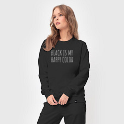 Костюм хлопковый женский BLACK IS MY HAPPY COLOR, цвет: черный — фото 2