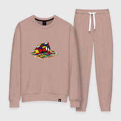 Костюм хлопковый женский Кубик Рубика, цвет: пыльно-розовый