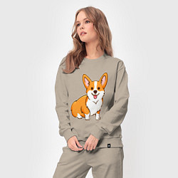 Костюм хлопковый женский Корги, цвет: миндальный — фото 2