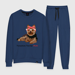 Костюм хлопковый женский Yorkshire terrier mom, цвет: тёмно-синий