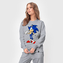 Костюм хлопковый женский Sonic, цвет: меланж — фото 2
