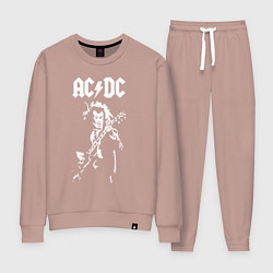 Костюм хлопковый женский ACDC, цвет: пыльно-розовый