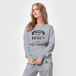 Костюм хлопковый женский Legends are born in december, цвет: меланж — фото 2