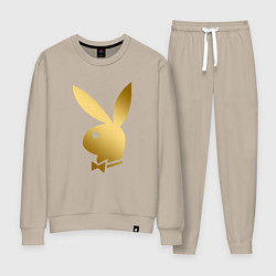 Костюм хлопковый женский PLAYBOY GOLD, цвет: миндальный