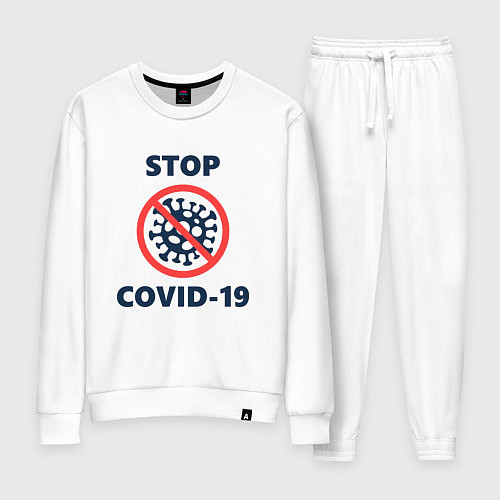 Женский костюм STOP COVID-19 / Белый – фото 1