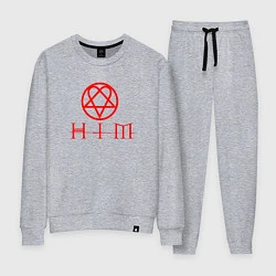 Костюм хлопковый женский HIM LOGO RED, цвет: меланж