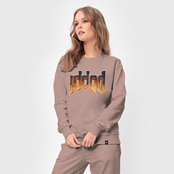 Костюм хлопковый женский IDDQD DOOM, цвет: пыльно-розовый — фото 2