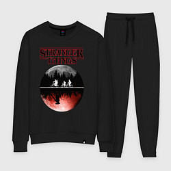 Костюм хлопковый женский Очень странные дела, цвет: черный