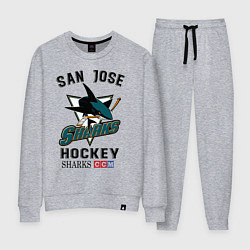 Костюм хлопковый женский SAN JOSE SHARKS, цвет: меланж