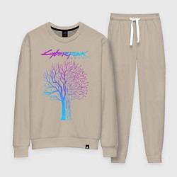 Костюм хлопковый женский ДЕРЕВО CYBERPUNK 2077, цвет: миндальный