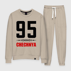 Костюм хлопковый женский 95 Chechnya, цвет: миндальный