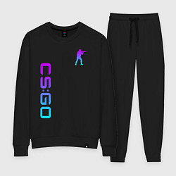 Костюм хлопковый женский CS GO NEON, цвет: черный