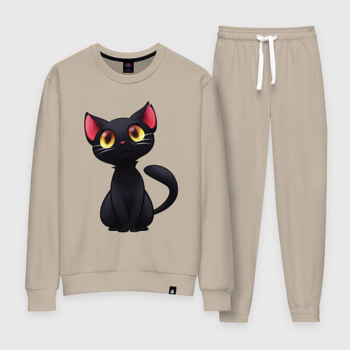 Женский костюм Черный котенок / Миндальный – фото 1