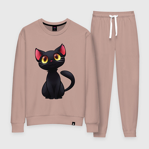 Женский костюм Черный котенок / Пыльно-розовый – фото 1