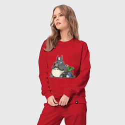 Костюм хлопковый женский Тоторо, цвет: красный — фото 2