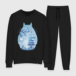 Костюм хлопковый женский Тоторо Миядзаки, цвет: черный