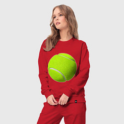 Костюм хлопковый женский Теннис, цвет: красный — фото 2