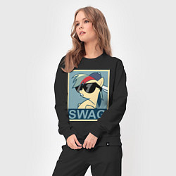 Костюм хлопковый женский Rainbow Dash swag, цвет: черный — фото 2