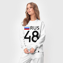 Костюм хлопковый женский RUS 48, цвет: белый — фото 2
