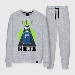 Костюм хлопковый женский Trust me, i'm doctor who, цвет: меланж