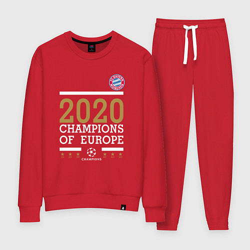 Женский костюм FC Bayern Munchen Champions of Europe 2020 / Красный – фото 1