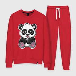 Костюм хлопковый женский Панда, цвет: красный