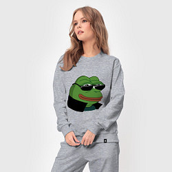 Костюм хлопковый женский Pepe в очках EZ, цвет: меланж — фото 2