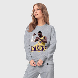 Костюм хлопковый женский LeBron - Lakers, цвет: меланж — фото 2