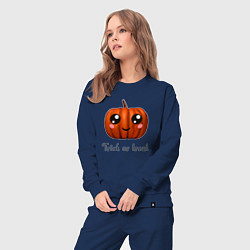 Костюм хлопковый женский Halloween pumpkin, цвет: тёмно-синий — фото 2