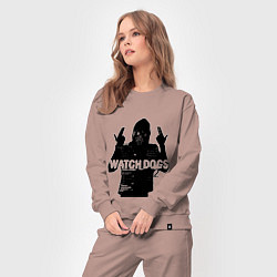 Костюм хлопковый женский Watch dogs 2 Z, цвет: пыльно-розовый — фото 2
