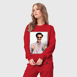 Костюм хлопковый женский Борат Z, цвет: красный — фото 2