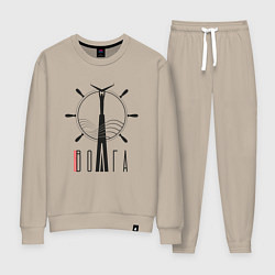 Костюм хлопковый женский Волга, цвет: миндальный