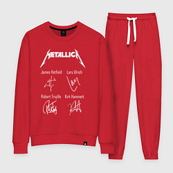 Костюм хлопковый женский METALLICA АВТОГРАФЫ, цвет: красный