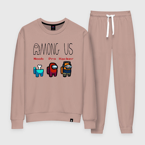 Женский костюм Among Us - Noob Pro Hacker Z / Пыльно-розовый – фото 1