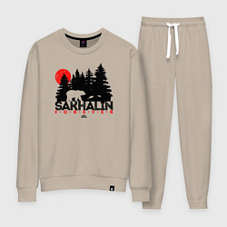 Костюм хлопковый женский Sakhalin forever, цвет: миндальный