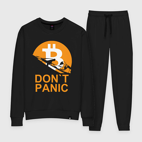 Женский костюм БИТКОИН НЕ ПАНИКУЕМ / Черный – фото 1