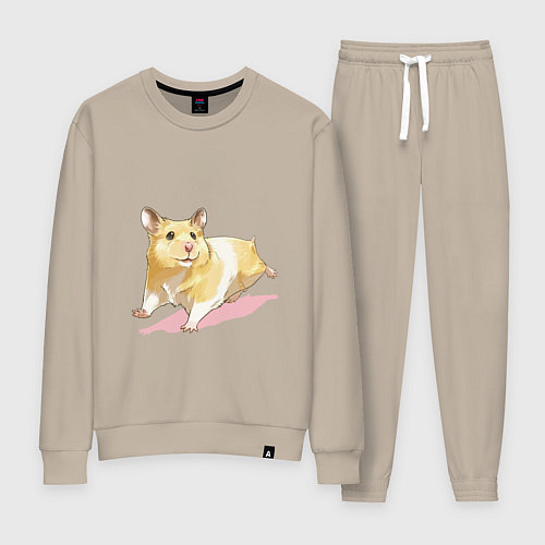 Женский костюм Бегущий хомячек рисунок / Миндальный – фото 1