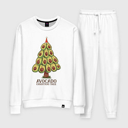 Костюм хлопковый женский Avocado Christmas Tree, цвет: белый