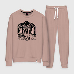 Костюм хлопковый женский Остров Сахалин, цвет: пыльно-розовый