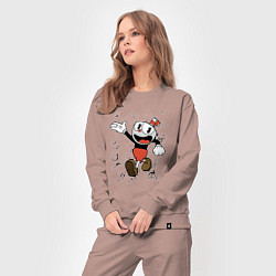 Костюм хлопковый женский CUPHEAD, цвет: пыльно-розовый — фото 2