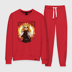 Костюм хлопковый женский Огненный Столп Kimetsu no Yaiba, цвет: красный